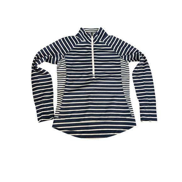 Vineyard Vines Performance Deep Bay Stripe Long Sleeve Half Zip Shirt Size S - Picture 13 of 13